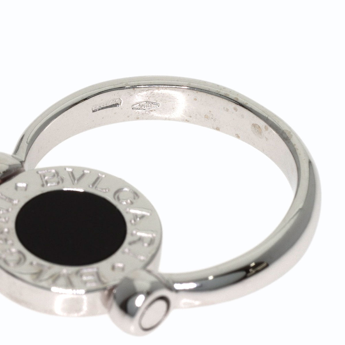 BVLGARI BVLGARI BVLGARI Flip-flops Diamond Onyx Ring K18 White Gold Ladies [Used]