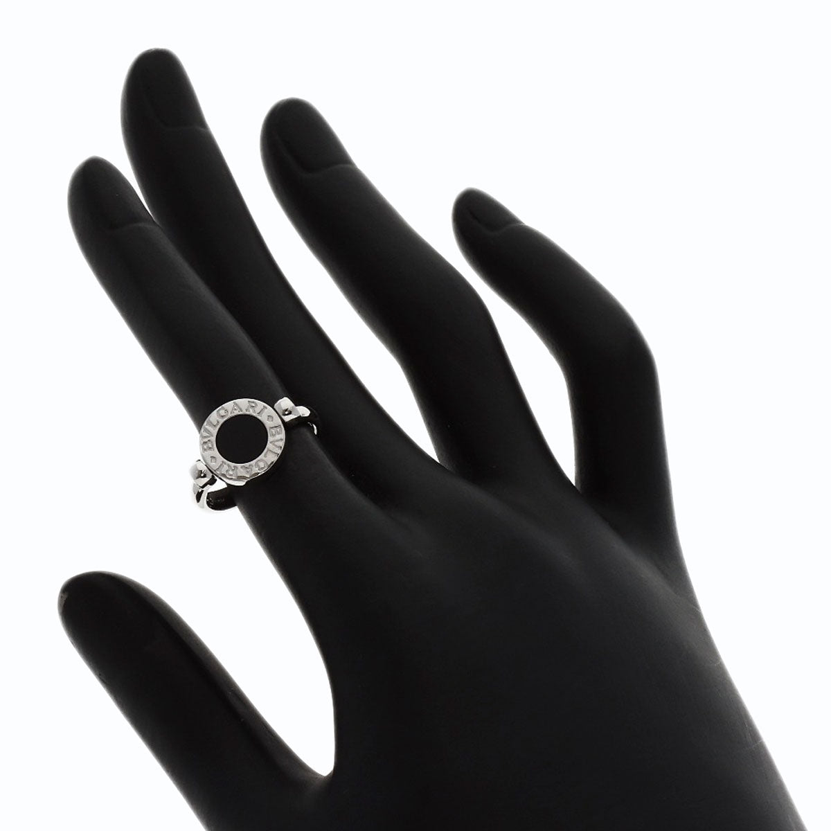 BVLGARI BVLGARI BVLGARI Flip-flops Diamond Onyx Ring K18 White Gold Ladies [Used]