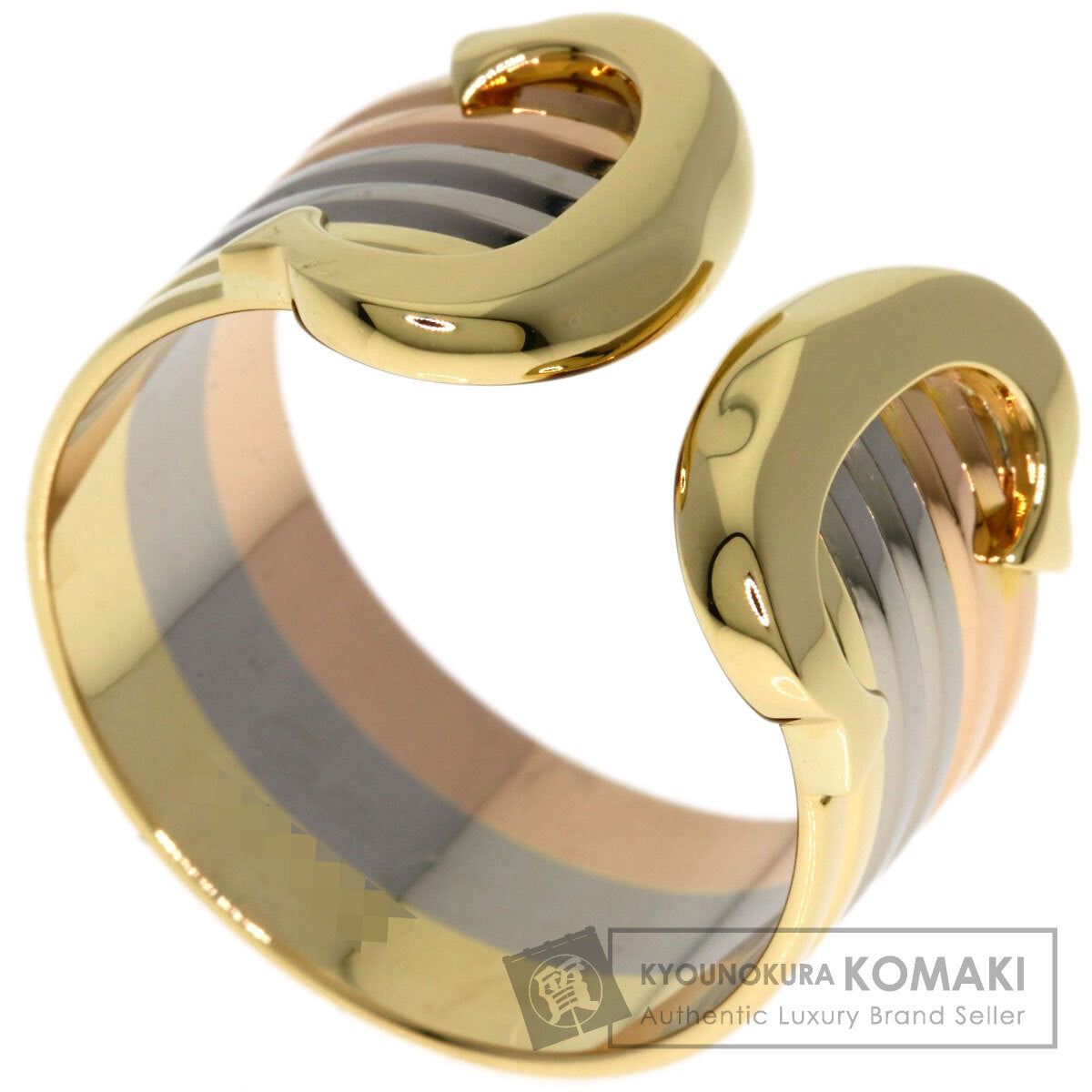 CARTIER 2C Ring LM #57 Ring K18 Yellow Gold K18 White GoldLadies [Used]