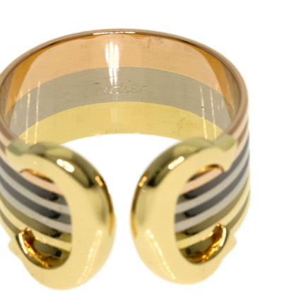 CARTIER 2C Ring LM #57 Ring K18 Yellow Gold K18 White GoldLadies [Used]