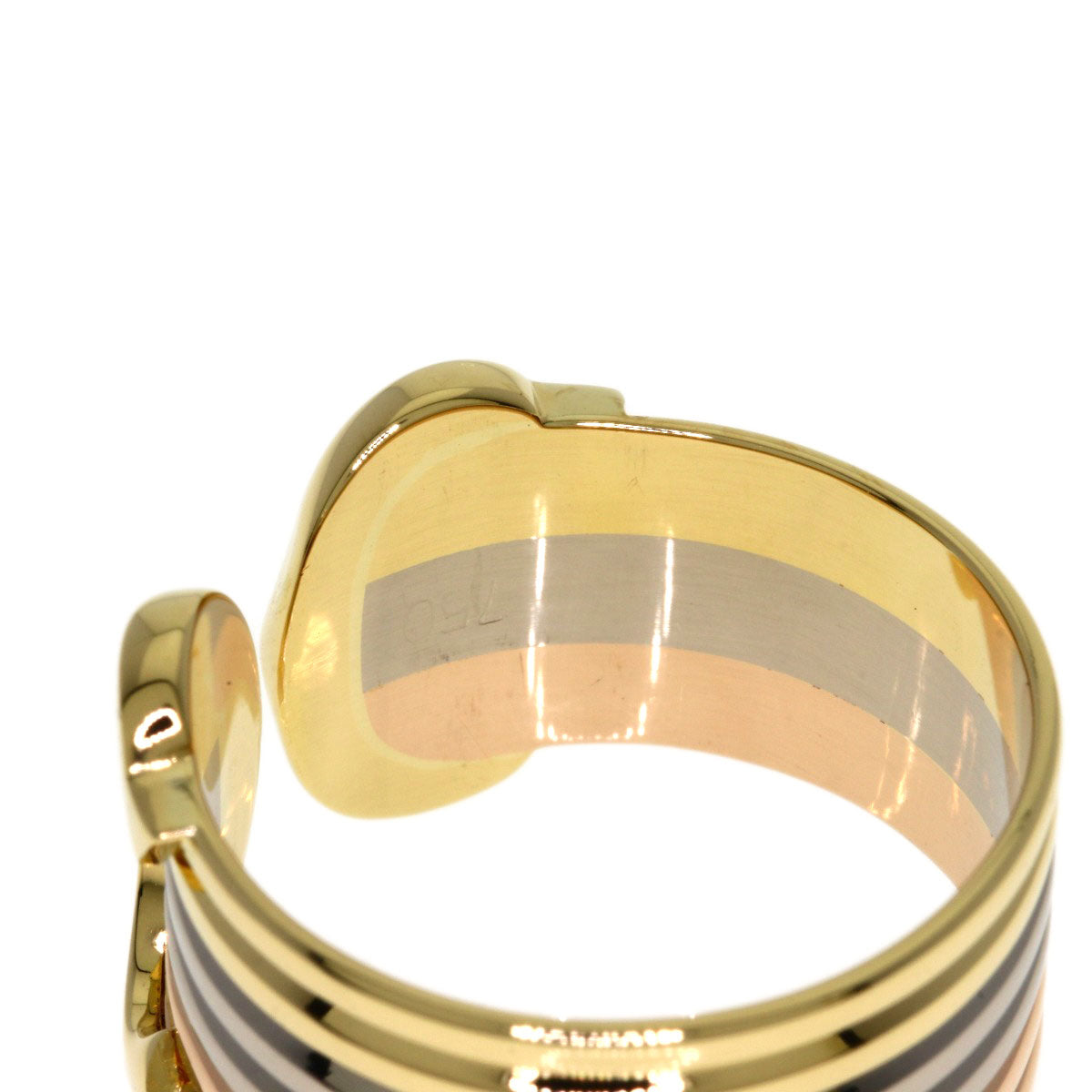 CARTIER 2C Ring LM #57 Ring K18 Yellow Gold K18 White GoldLadies [Used]