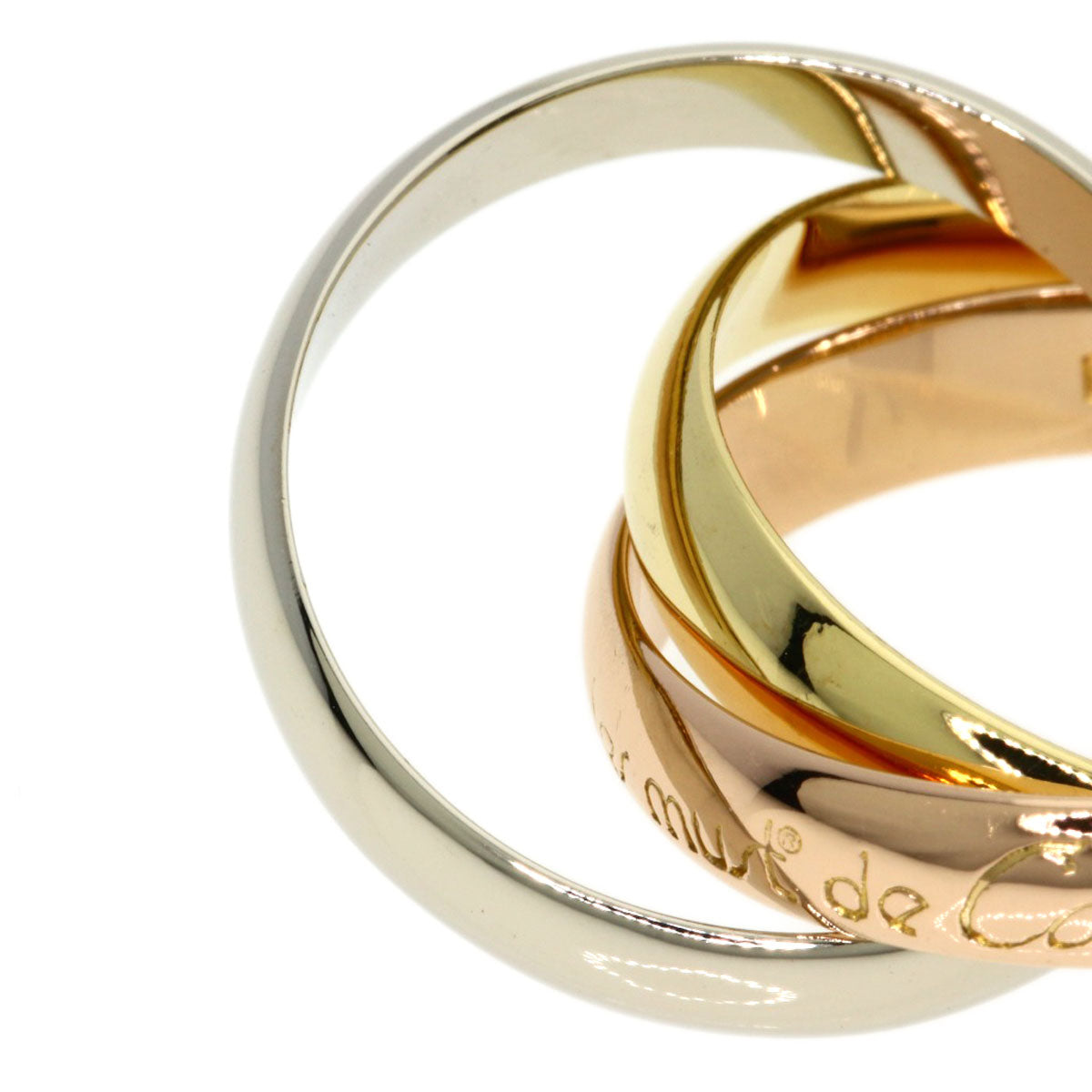 CARTIER Trinity Ring K18 Yellow Gold 18K Pink GoldLadies [Used]