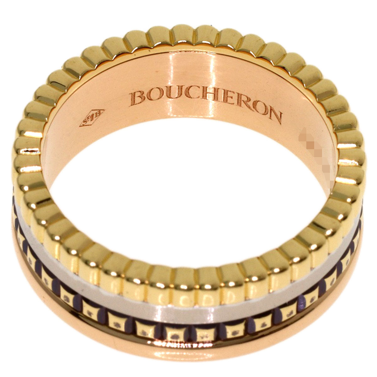Boucheron Quatre Classic Small #50 Ring K18 Yellow Gold K18 White GoldLadies [Used]