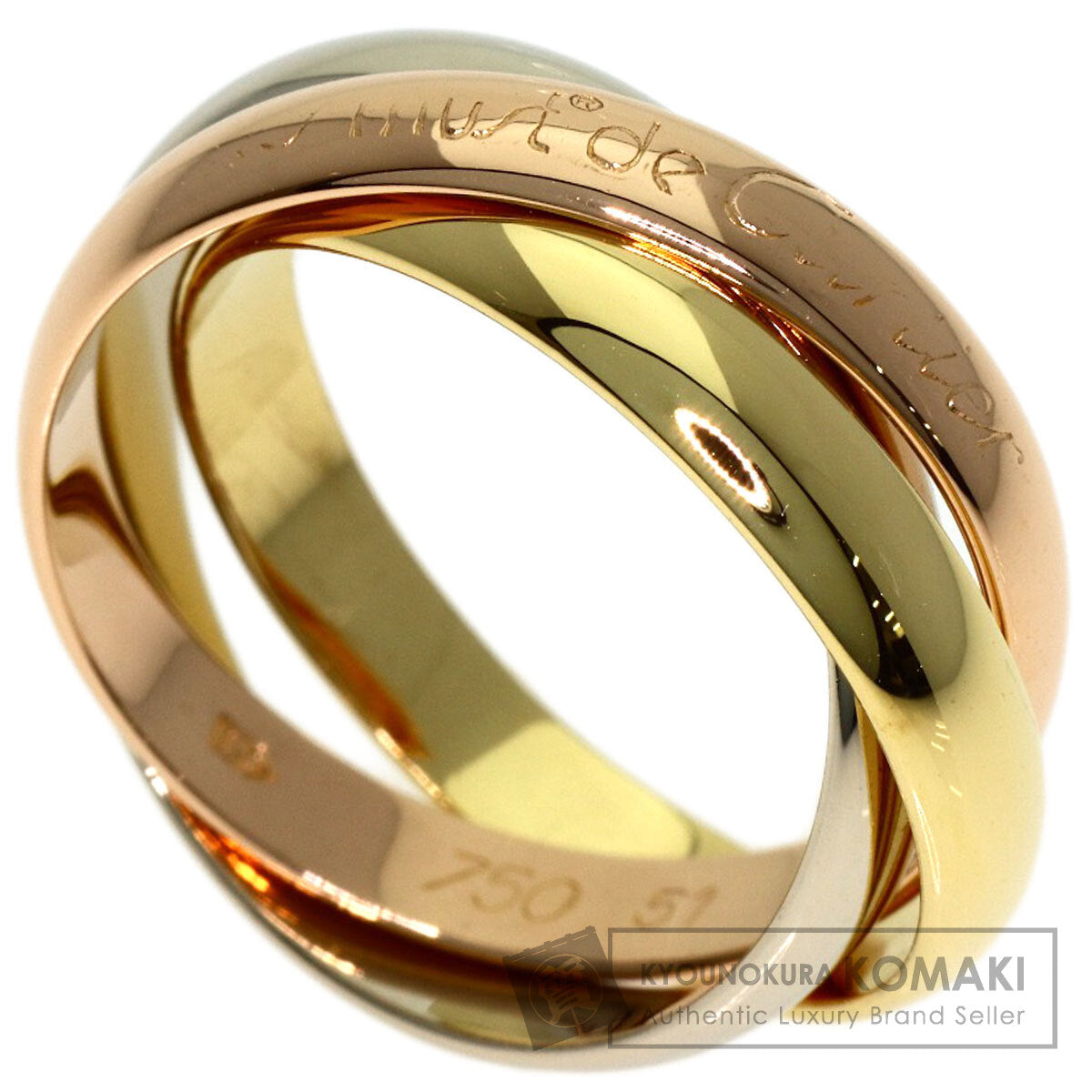 CARTIER Trinity #51 Ring K18 Yellow Gold K18 White GoldLadies [Used]