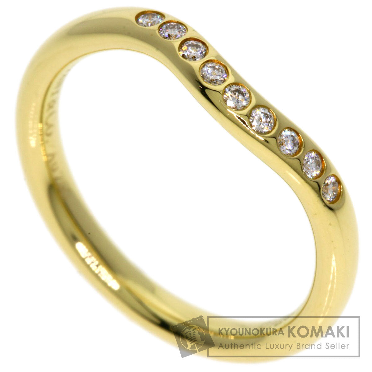 TIFFANY&Co. Curved band Diamond Ring K18 Yellow Gold Ladies [Used]
