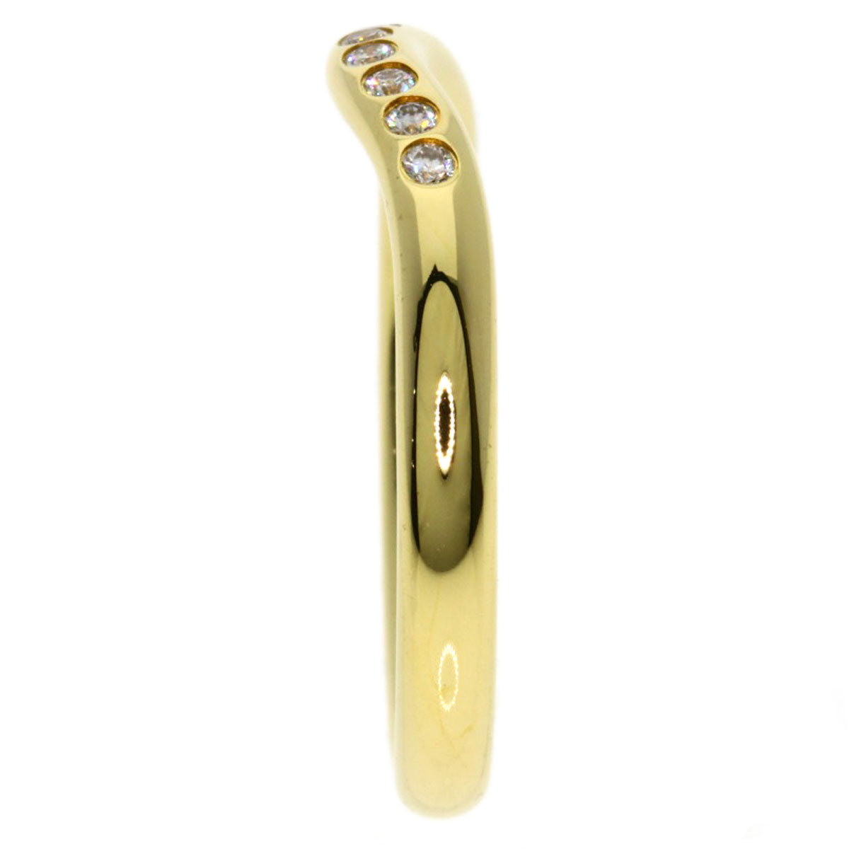 TIFFANY&Co. Curved band Diamond Ring K18 Yellow Gold Ladies [Used]