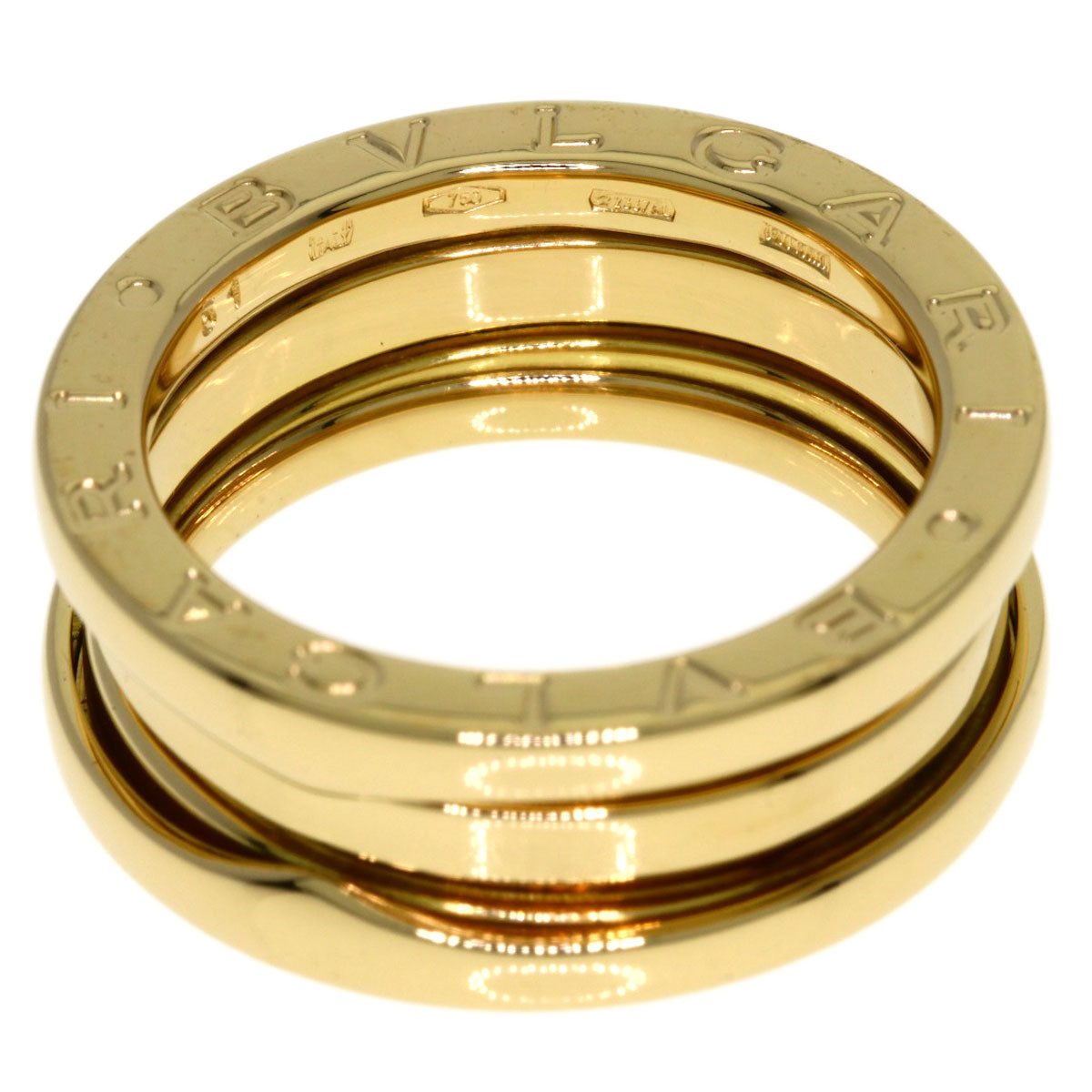 BVLGARI B.zero1 2 Band #51 Ring K18 Yellow Gold Ladies [Used]