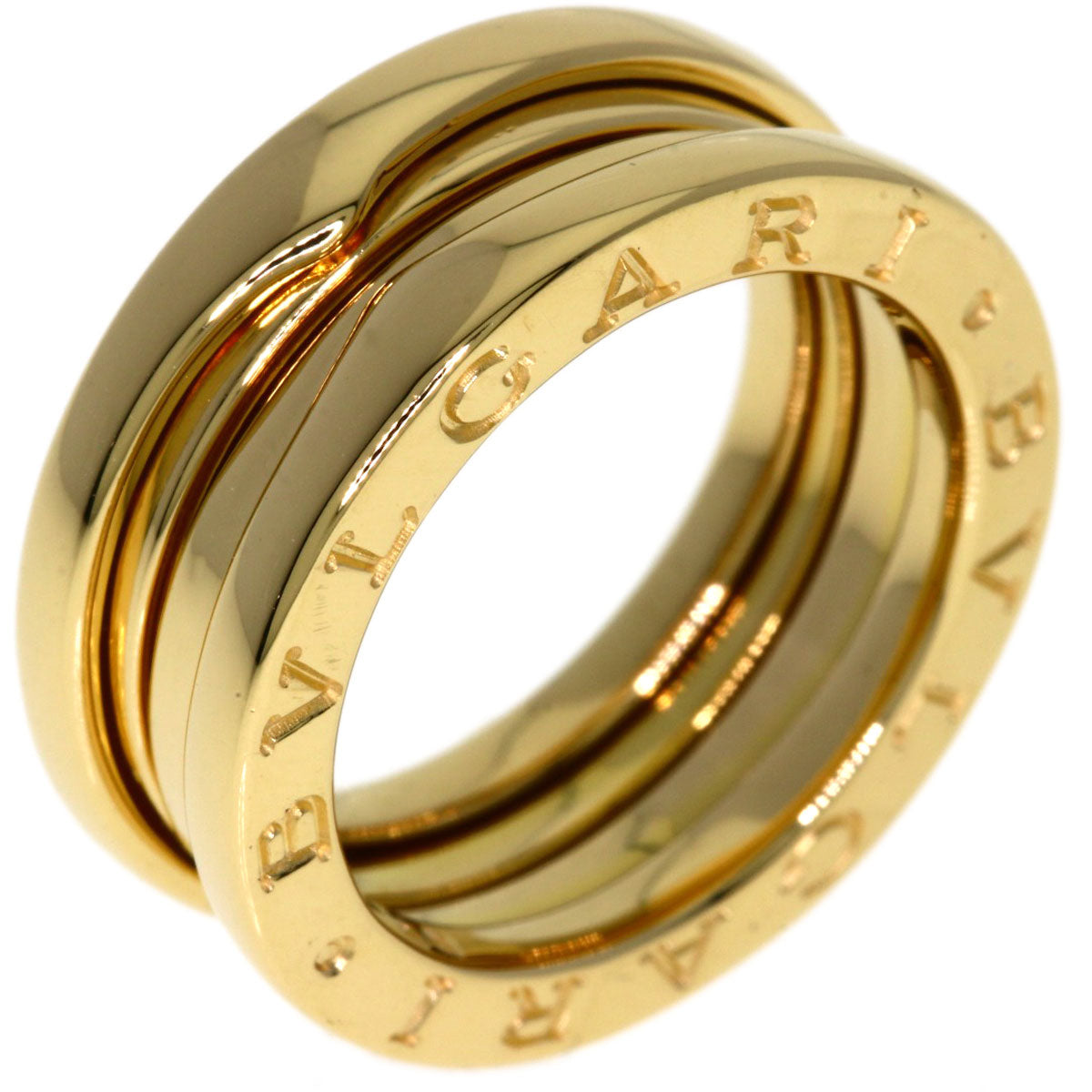 BVLGARI B.zero1 2 band #50 Ring K18 Yellow Gold Ladies [Used]