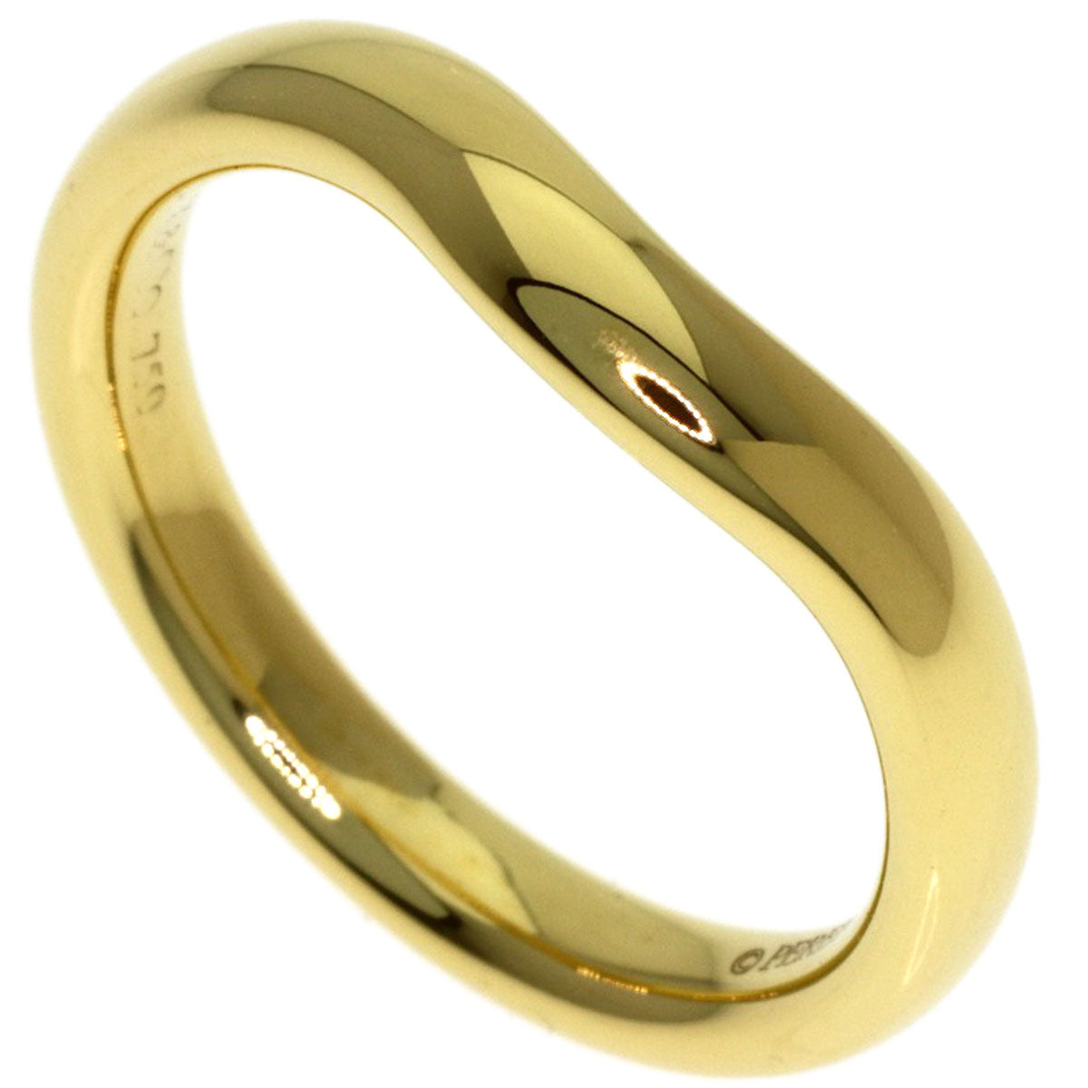 TIFFANY&Co. Curved band Ring K18 Yellow Gold Ladies [Used]