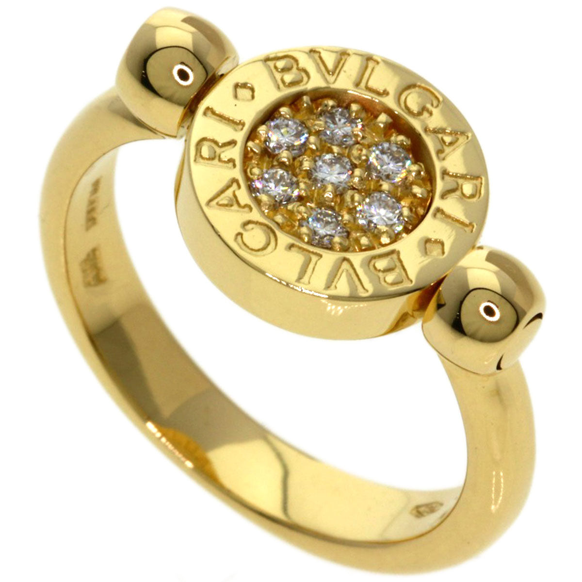 BVLGARI BVLGARI BVLGARI Flip Diamond Ring K18 Yellow Gold Ladies [Used]