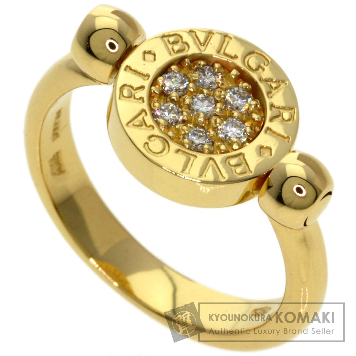 BVLGARI BVLGARI BVLGARI Flip Diamond Ring K18 Yellow Gold Ladies [Used]