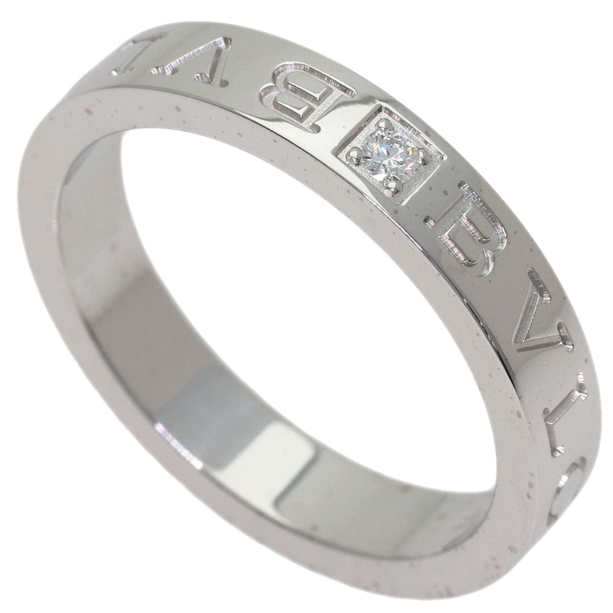 BVLGARI Double logo 1P Diamond Ring K18 White Gold Ladies [Used]