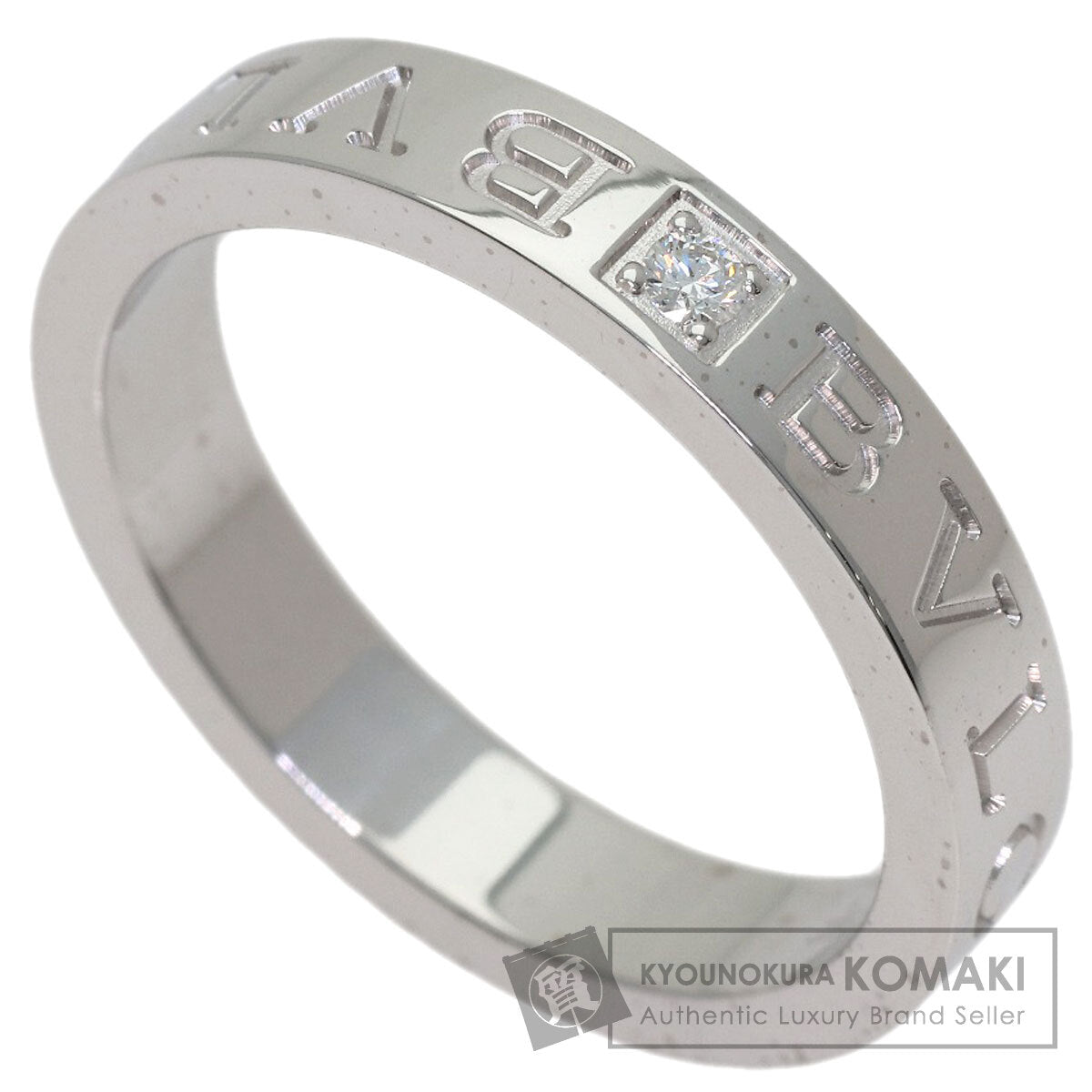 BVLGARI Double logo 1P Diamond Ring K18 White Gold Ladies [Used]