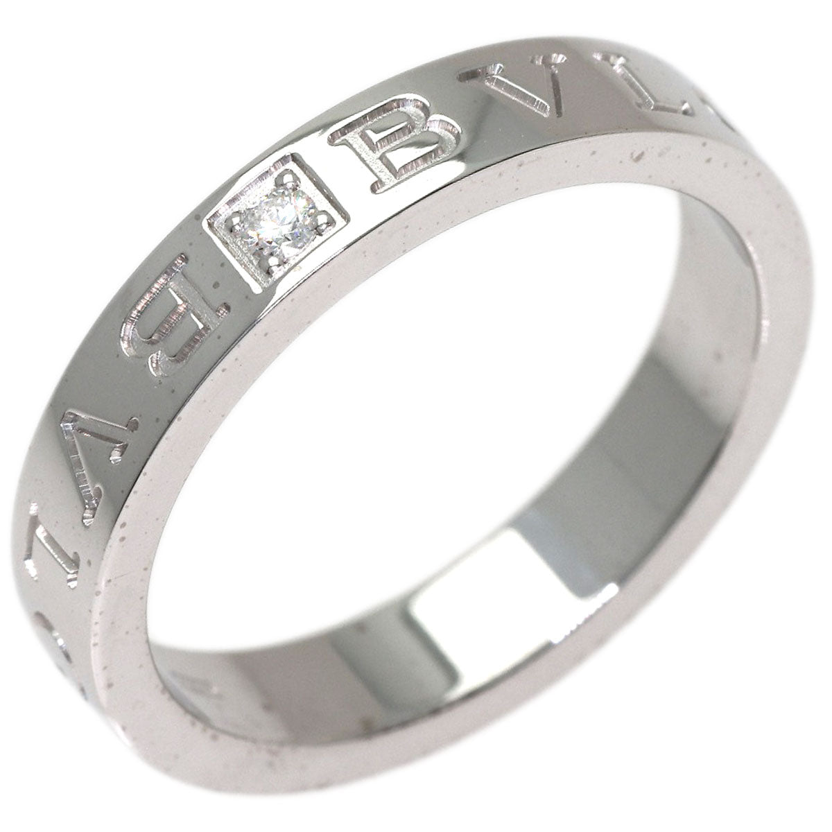 BVLGARI Double logo 1P Diamond Ring K18 White Gold Ladies [Used]