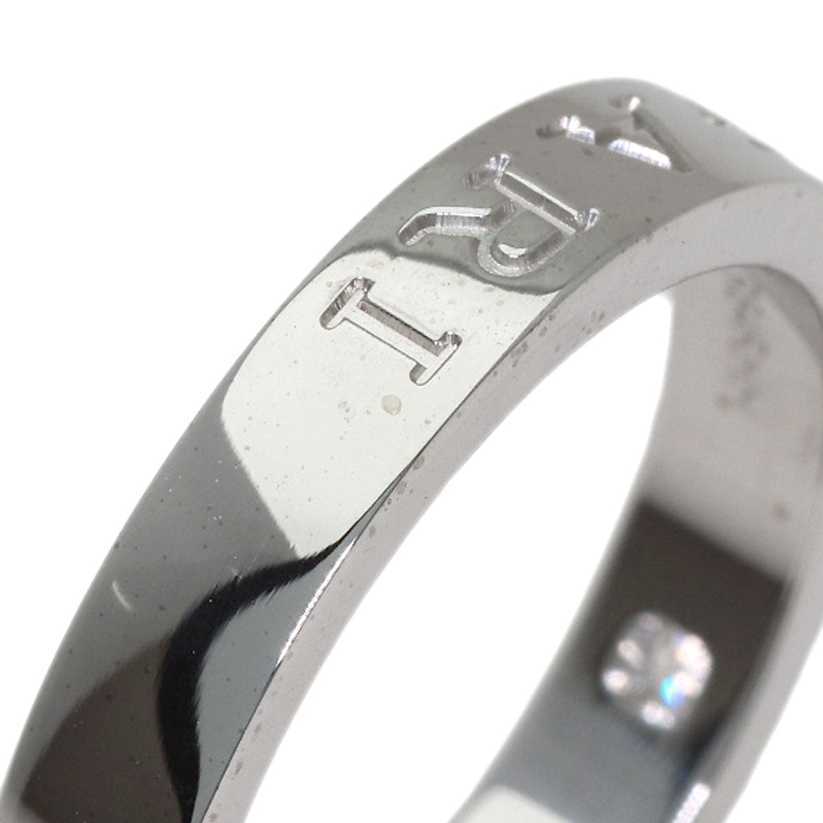 BVLGARI Double logo 1P Diamond Ring K18 White Gold Ladies [Used]