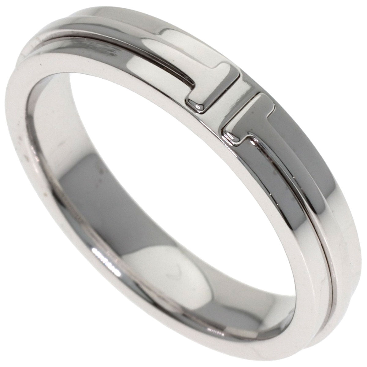 TIFFANY&Co. T narrow Ring K18 White Gold Ladies [Used]