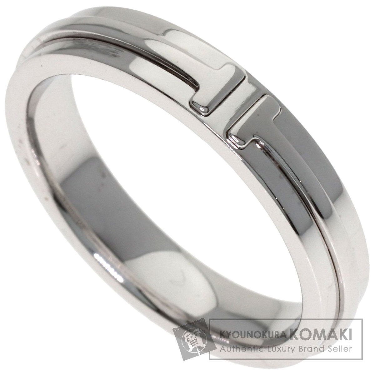 TIFFANY&Co. T narrow Ring K18 White Gold Ladies [Used]
