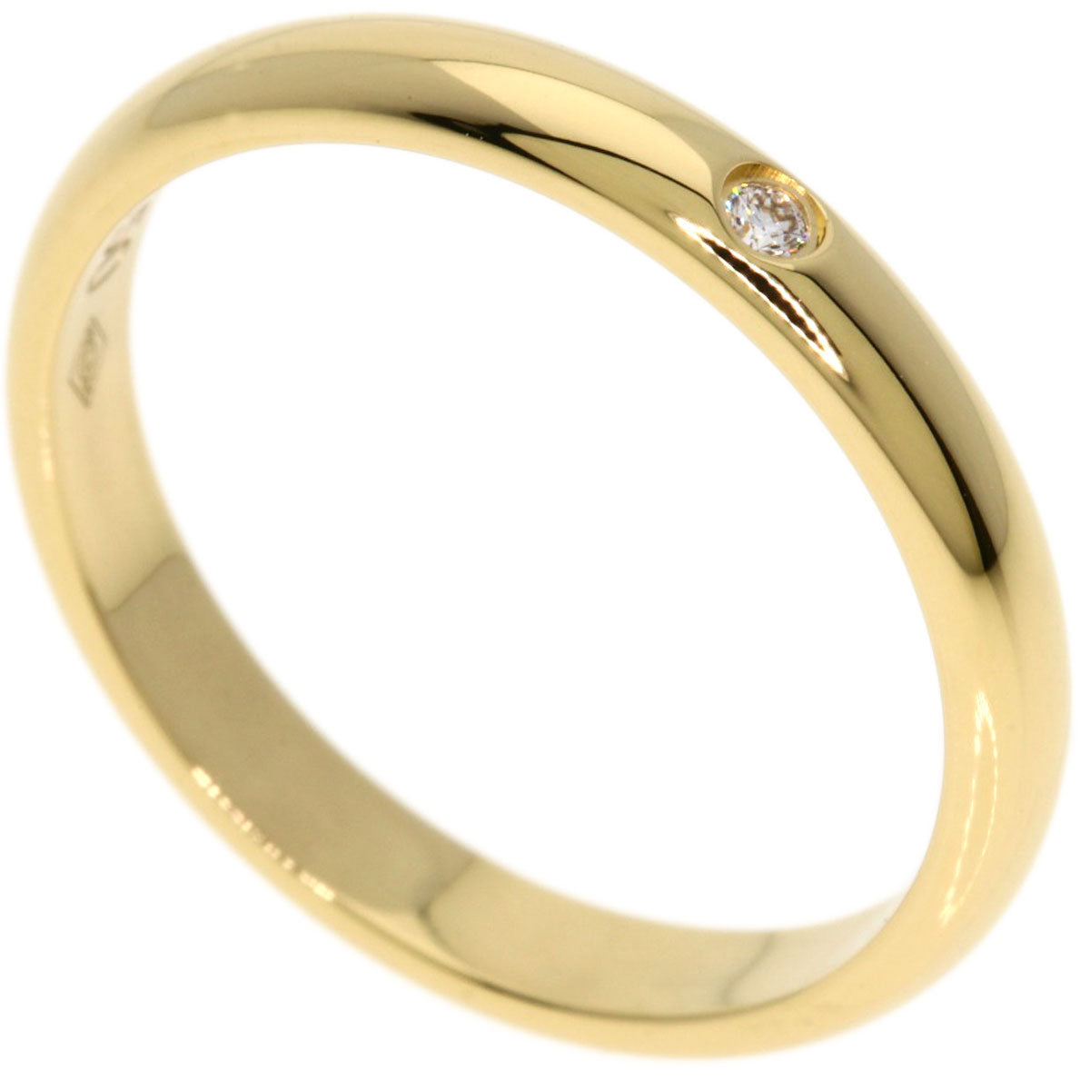 CARTIER Wedding 1P Diamond #48 Ring K18 Yellow Gold Ladies [Used]