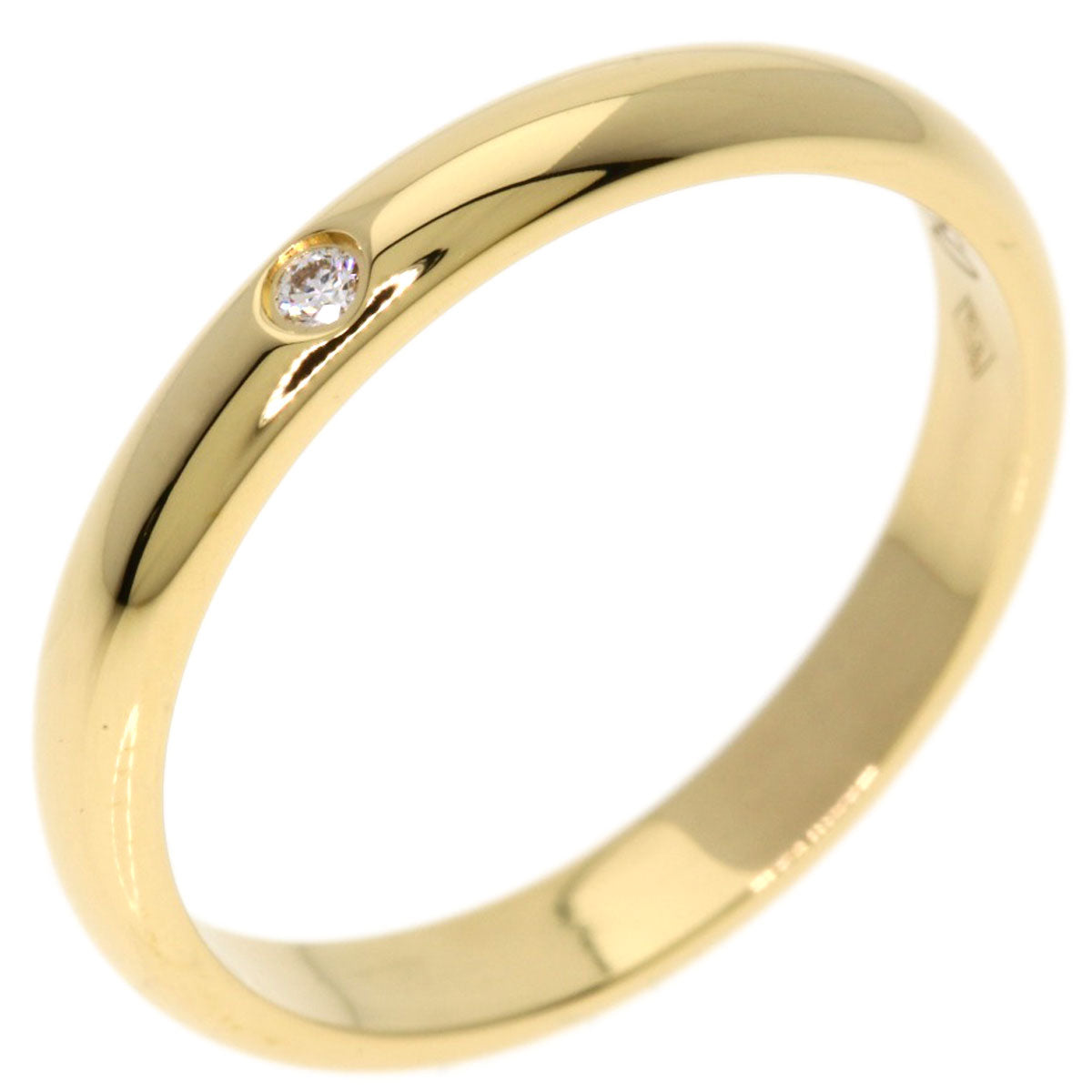 CARTIER Wedding 1P Diamond #48 Ring K18 Yellow Gold Ladies [Used]