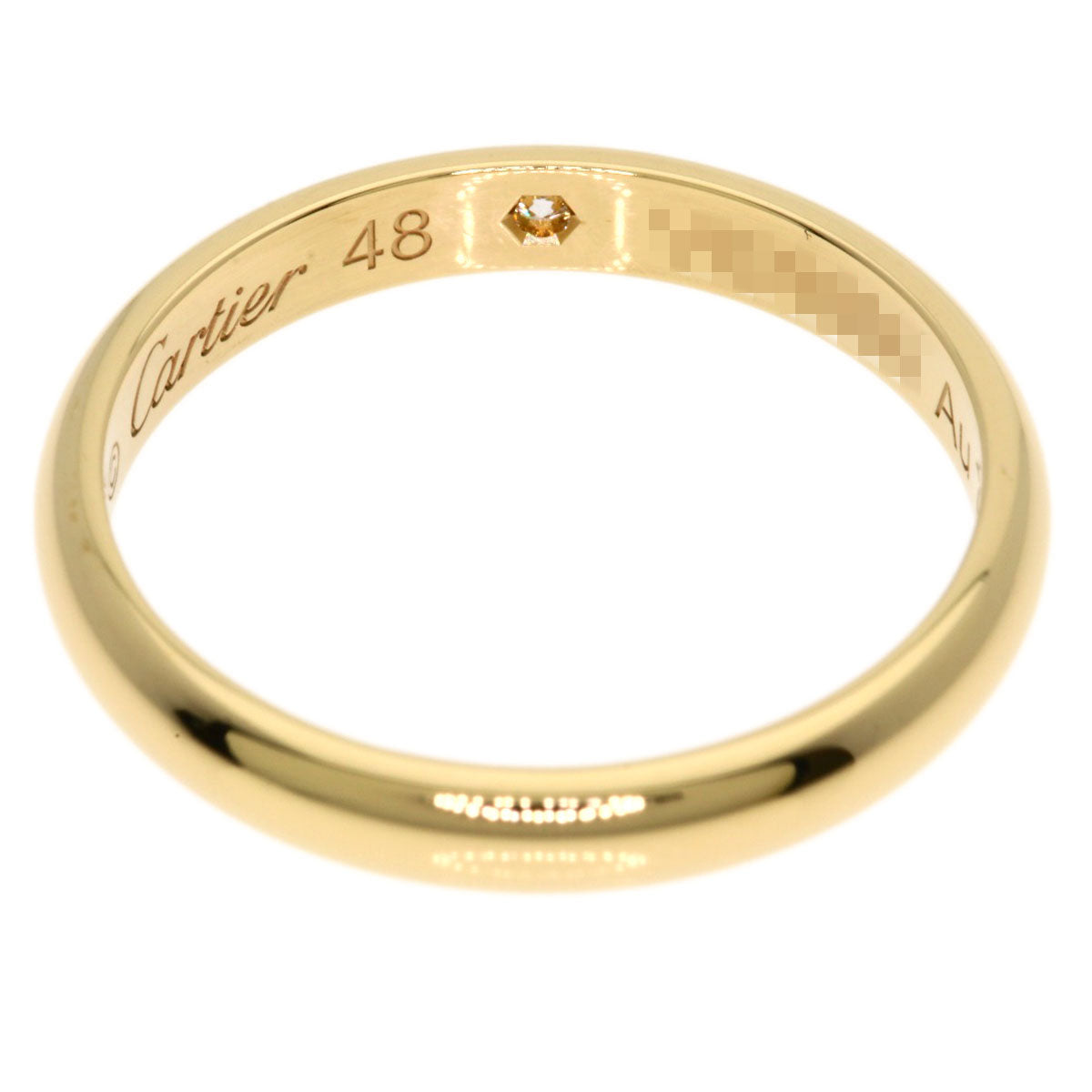 CARTIER Wedding 1P Diamond #48 Ring K18 Yellow Gold Ladies [Used]