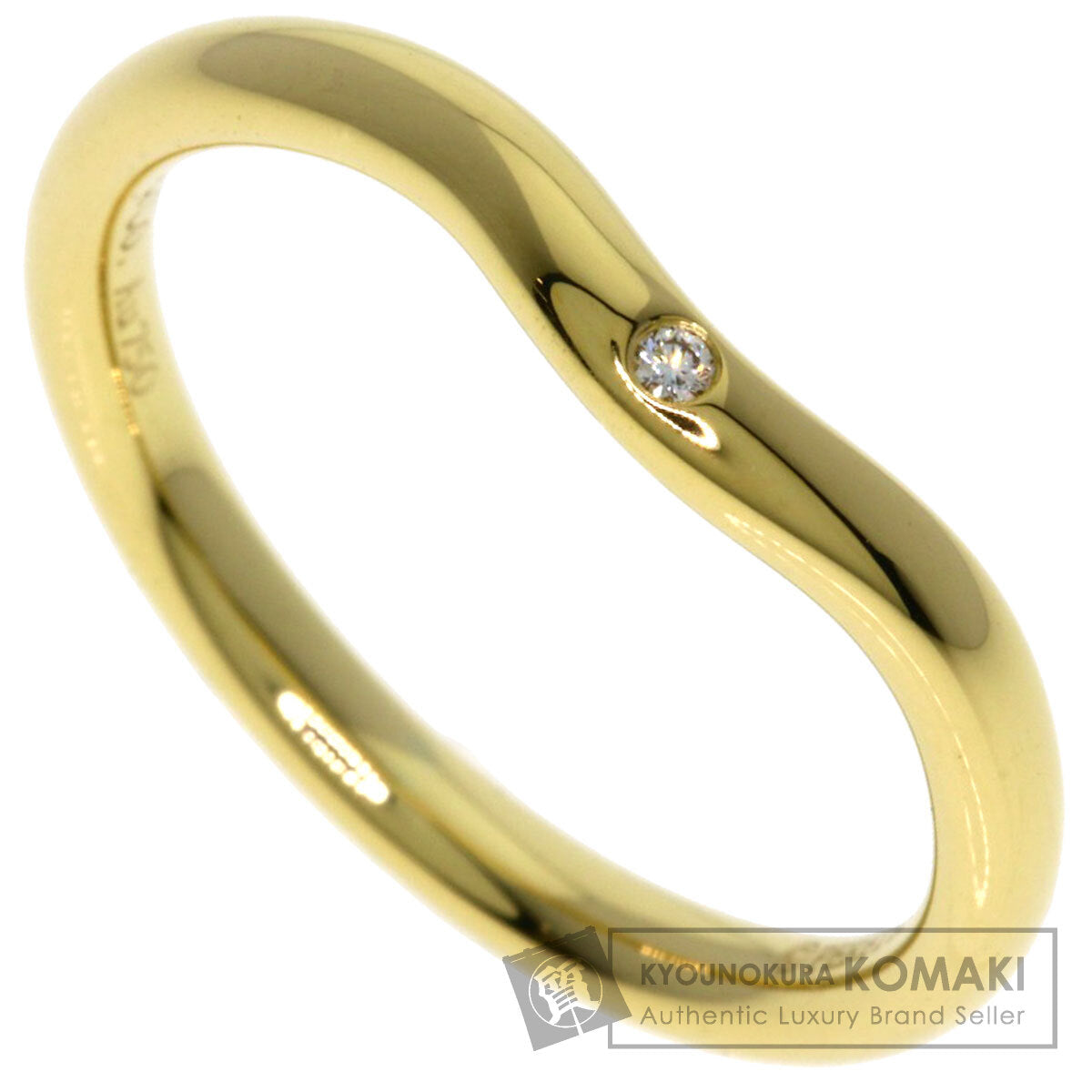 TIFFANY&Co. Curved Band Diamond Ring K18 Yellow Gold Ladies [Used]