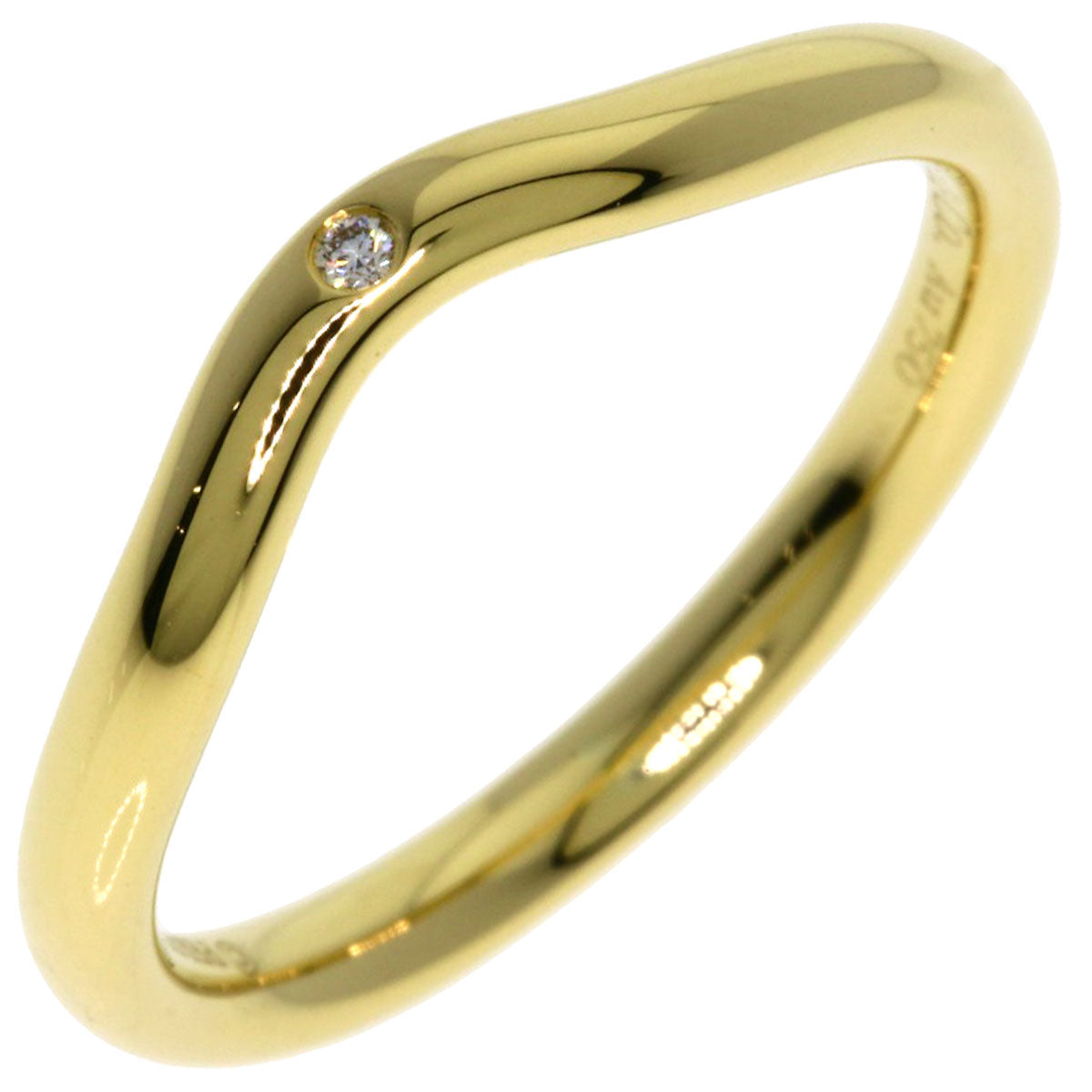 TIFFANY&Co. Curved Band Diamond Ring K18 Yellow Gold Ladies [Used]