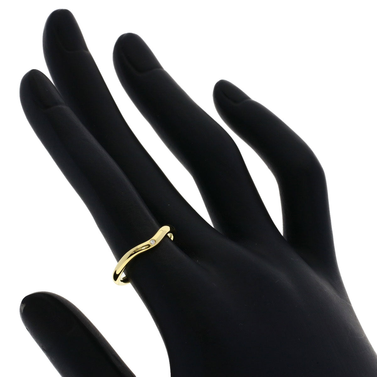 TIFFANY&Co. Curved Band Diamond Ring K18 Yellow Gold Ladies [Used]