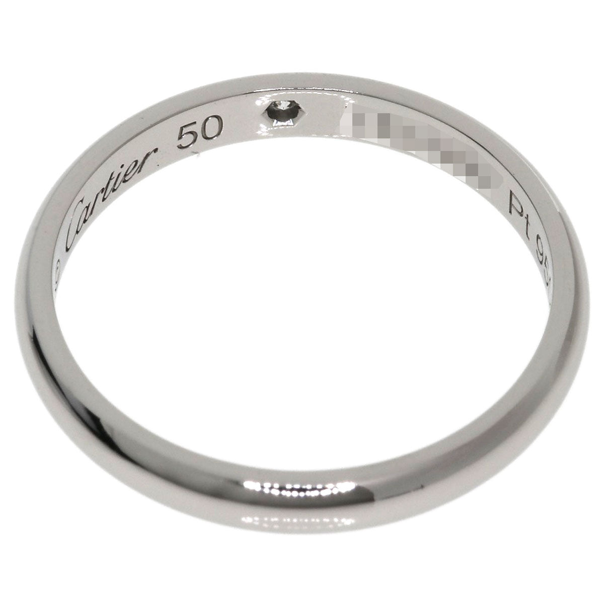 CARTIER Wedding 1P Diamond #50 Ring Platinum PT950 Ladies [Used]