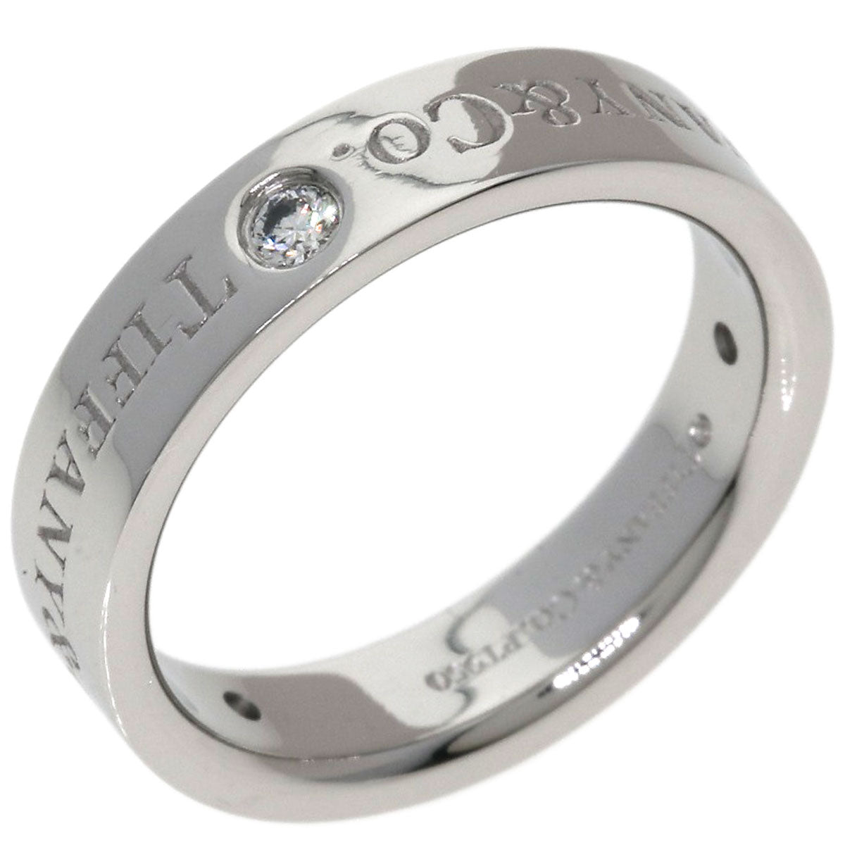 TIFFANY&Co. Flat Band 3P Diamond Ring Platinum PT950 Ladies [Used]