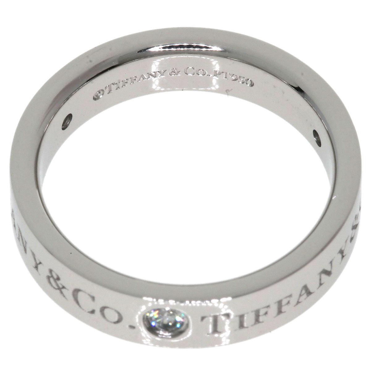 TIFFANY&Co. Flat Band 3P Diamond Ring Platinum PT950 Ladies [Used]