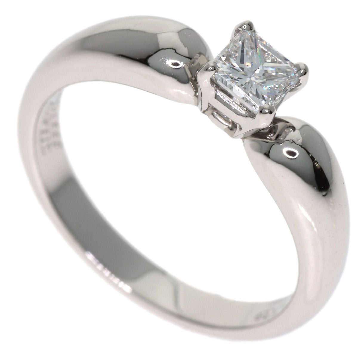 Van Cleef & Arpels Square Princess Cut Diamond Ring Platinum PT950 Ladies [Used]