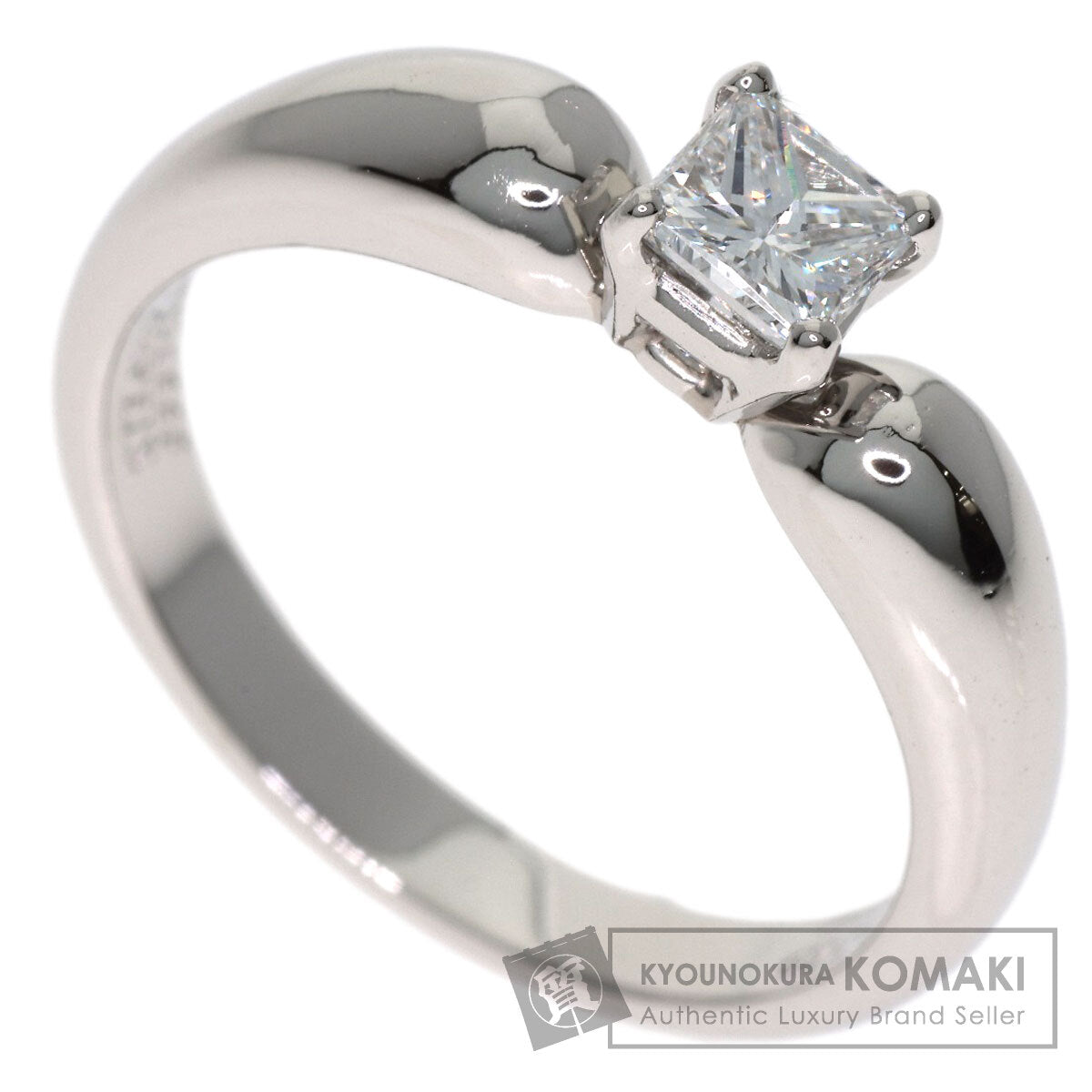 Van Cleef & Arpels Square Princess Cut Diamond Ring Platinum PT950 Ladies [Used]