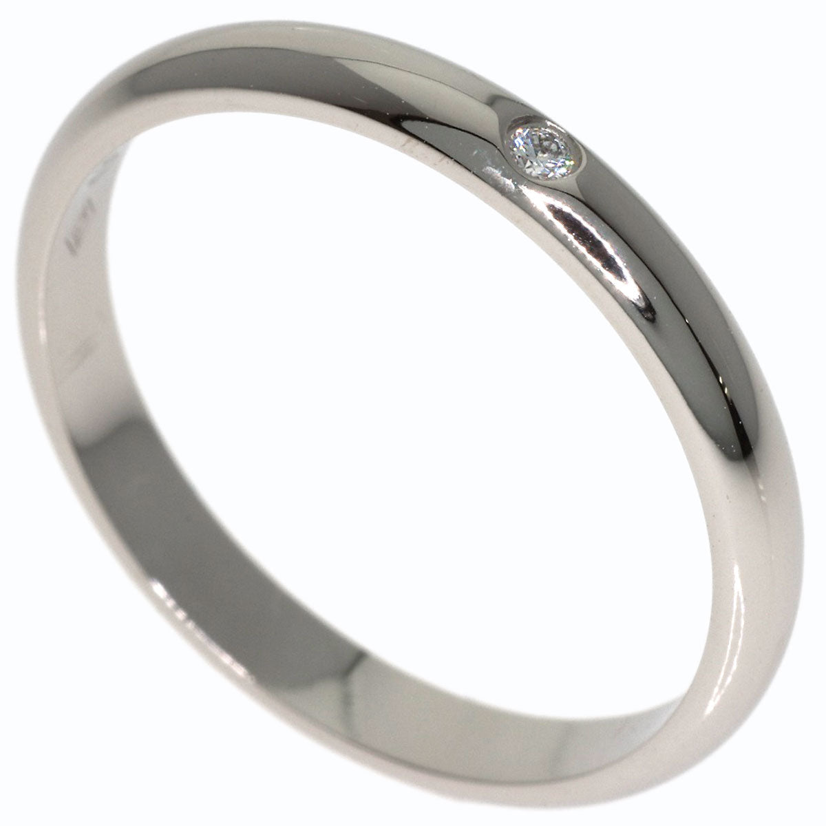 CARTIER Wedding 1P Diamond #52 Ring Platinum PT950 Ladies [Used]
