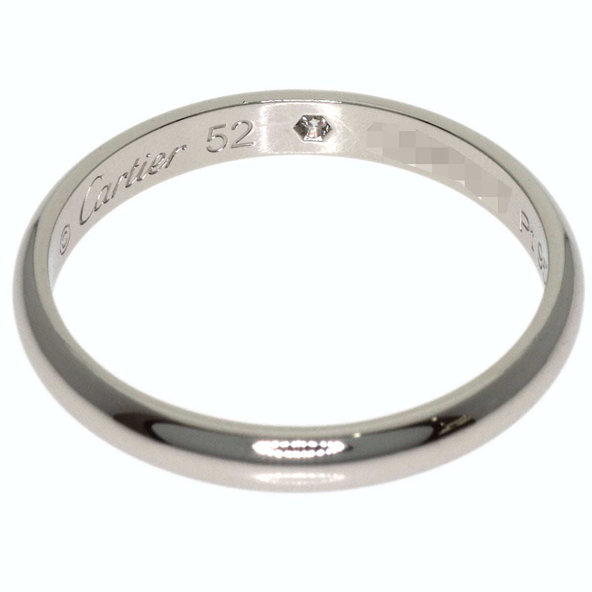 CARTIER Wedding 1P Diamond #52 Ring Platinum PT950 Ladies [Used]