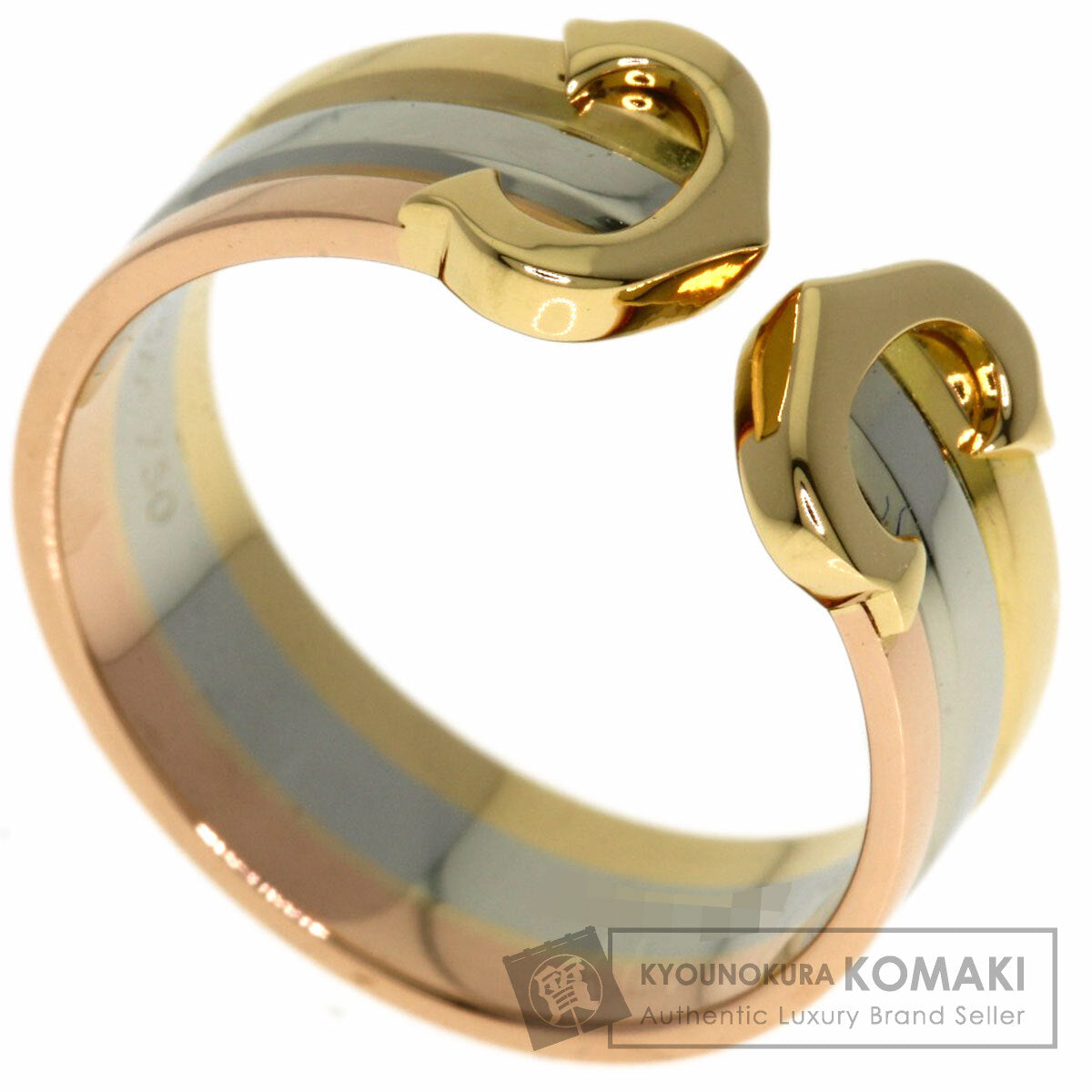 CARTIER 2C Ring SM #47 Ring K18 Yellow Gold K18 White GoldLadies [Used]