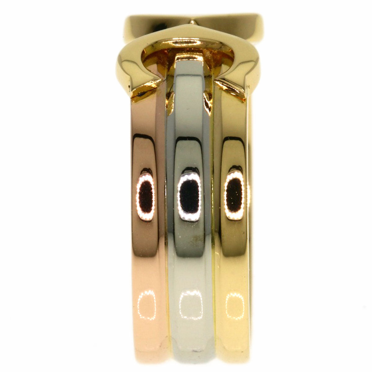 CARTIER 2C Ring SM #47 Ring K18 Yellow Gold K18 White GoldLadies [Used]