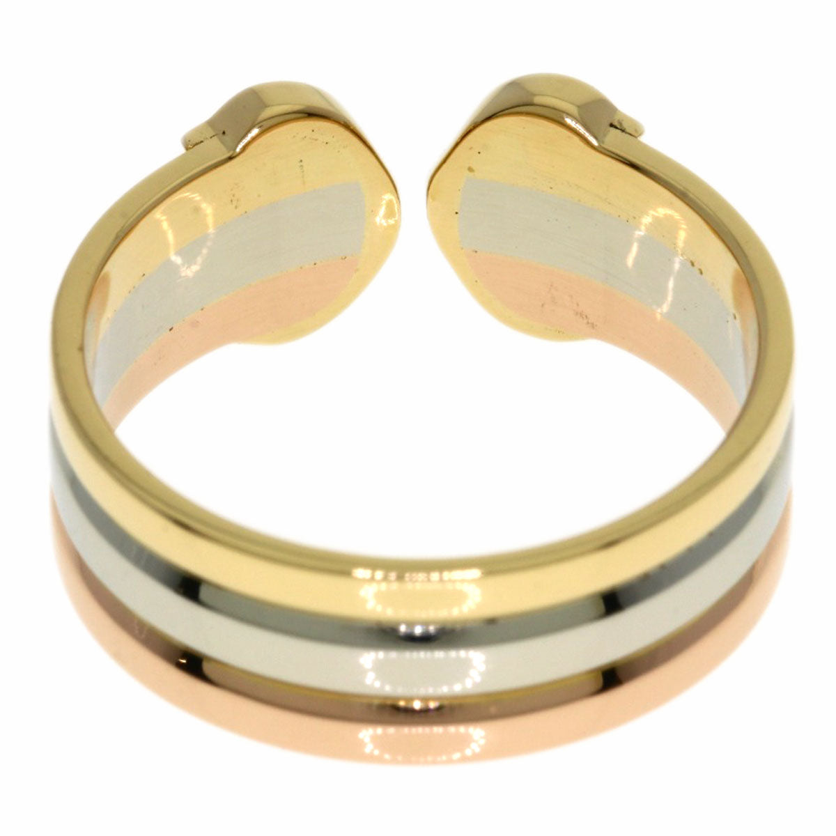 CARTIER 2C Ring SM #47 Ring K18 Yellow Gold K18 White GoldLadies [Used]