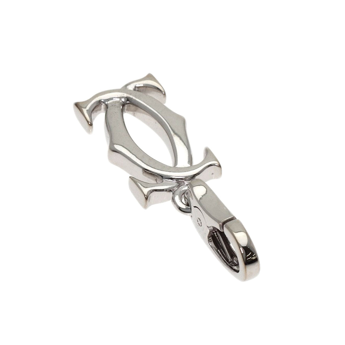 CARTIER 2C charm Pendant top K18 White Gold Ladies [Used]