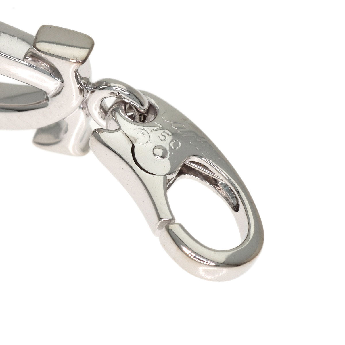 CARTIER 2C charm Pendant top K18 White Gold Ladies [Used]