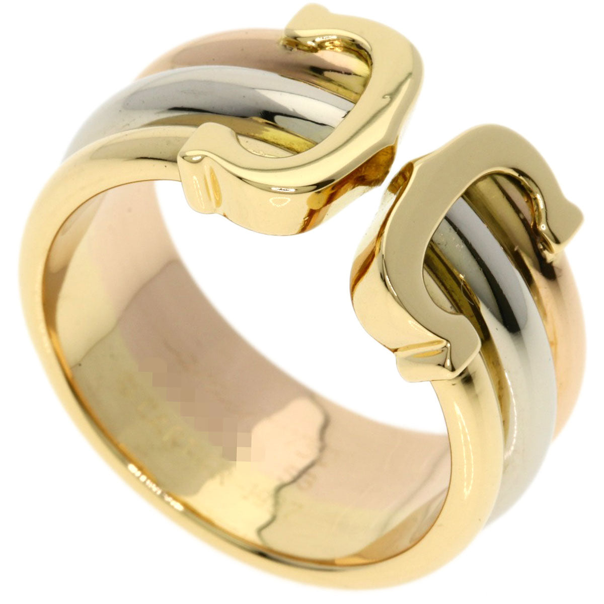 CARTIER 2C ring LM # 53 Ring K18 Yellow Gold 18K Pink GoldLadies [Used]