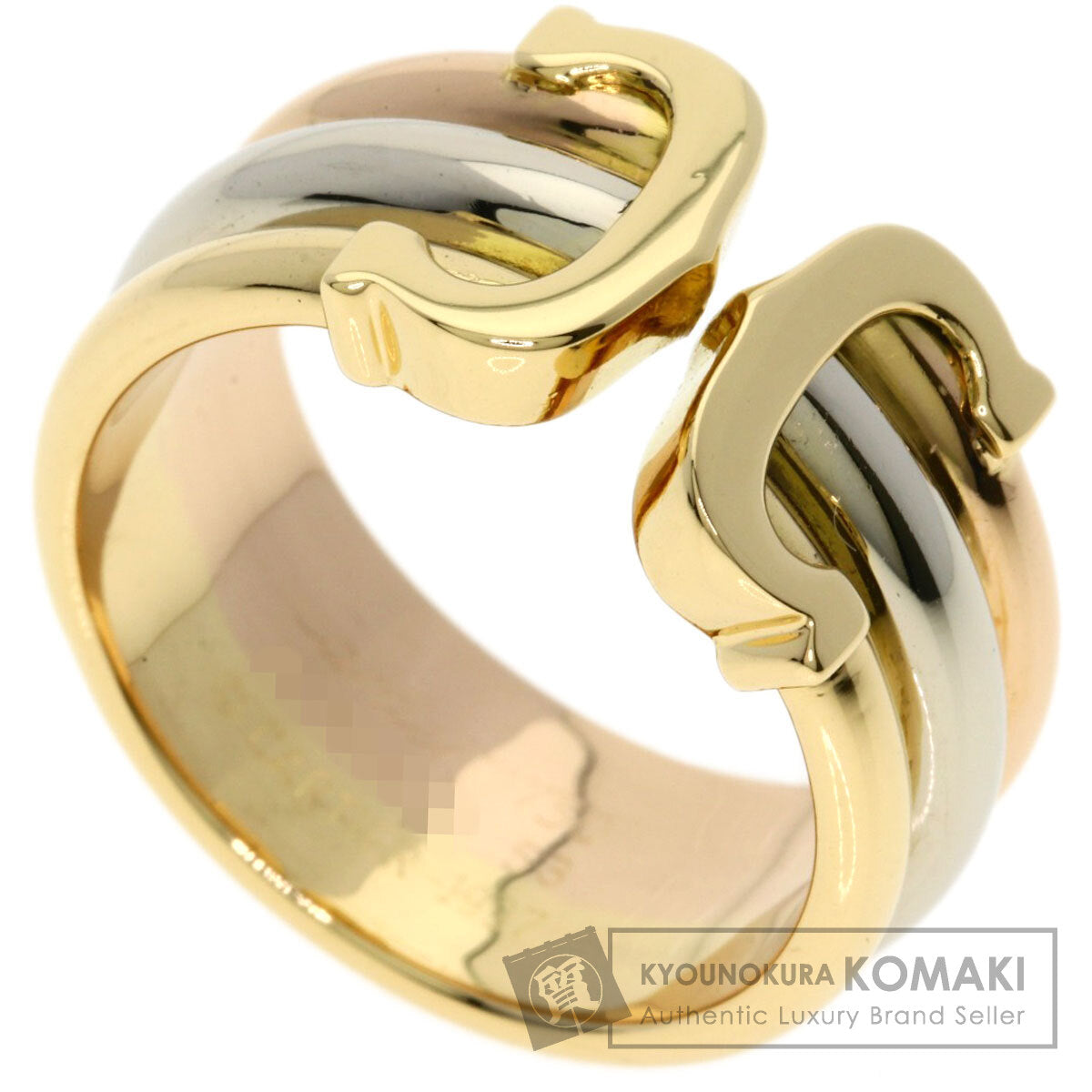 CARTIER 2C ring LM # 53 Ring K18 Yellow Gold 18K Pink GoldLadies [Used]