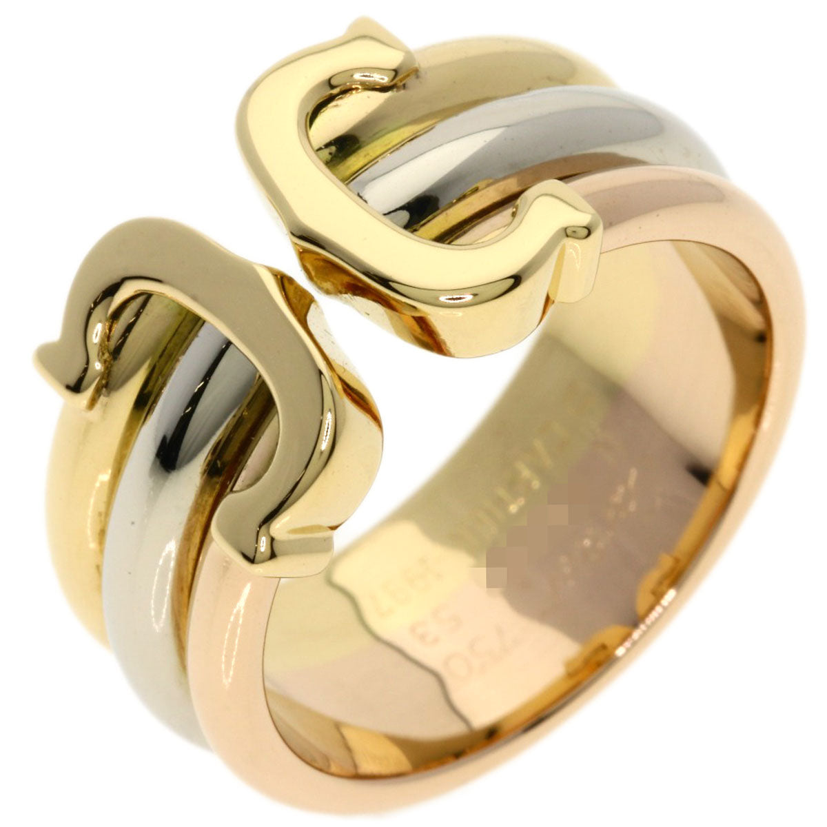 CARTIER 2C ring LM # 53 Ring K18 Yellow Gold 18K Pink GoldLadies [Used]