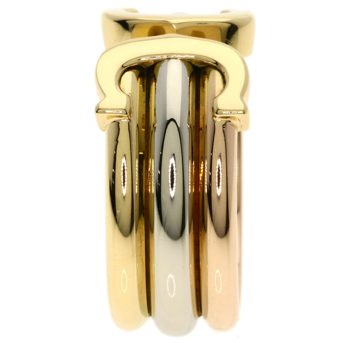 CARTIER 2C ring LM # 53 Ring K18 Yellow Gold 18K Pink GoldLadies [Used]