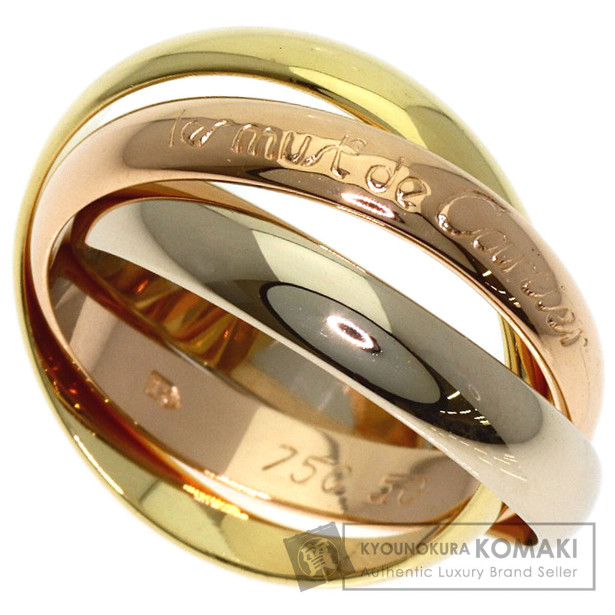 CARTIER Trinity #50 Ring K18 Yellow Gold 18K Pink GoldLadies [Used]