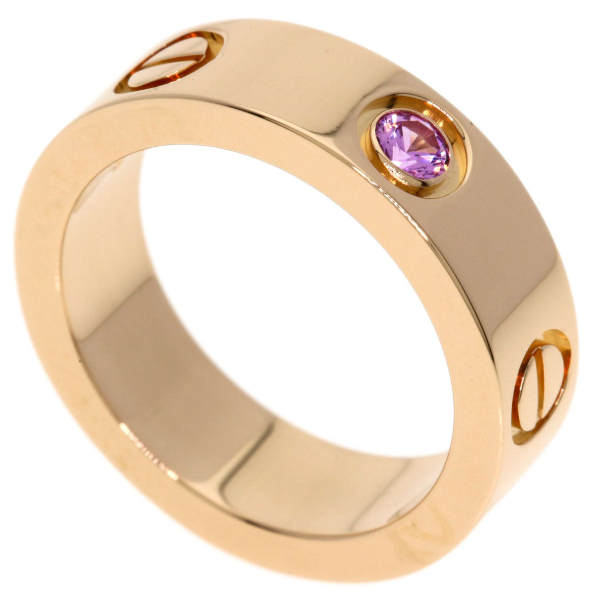 CARTIER love ring pink sapphire # 50 Ring K18 Pink Gold Ladies [Used]