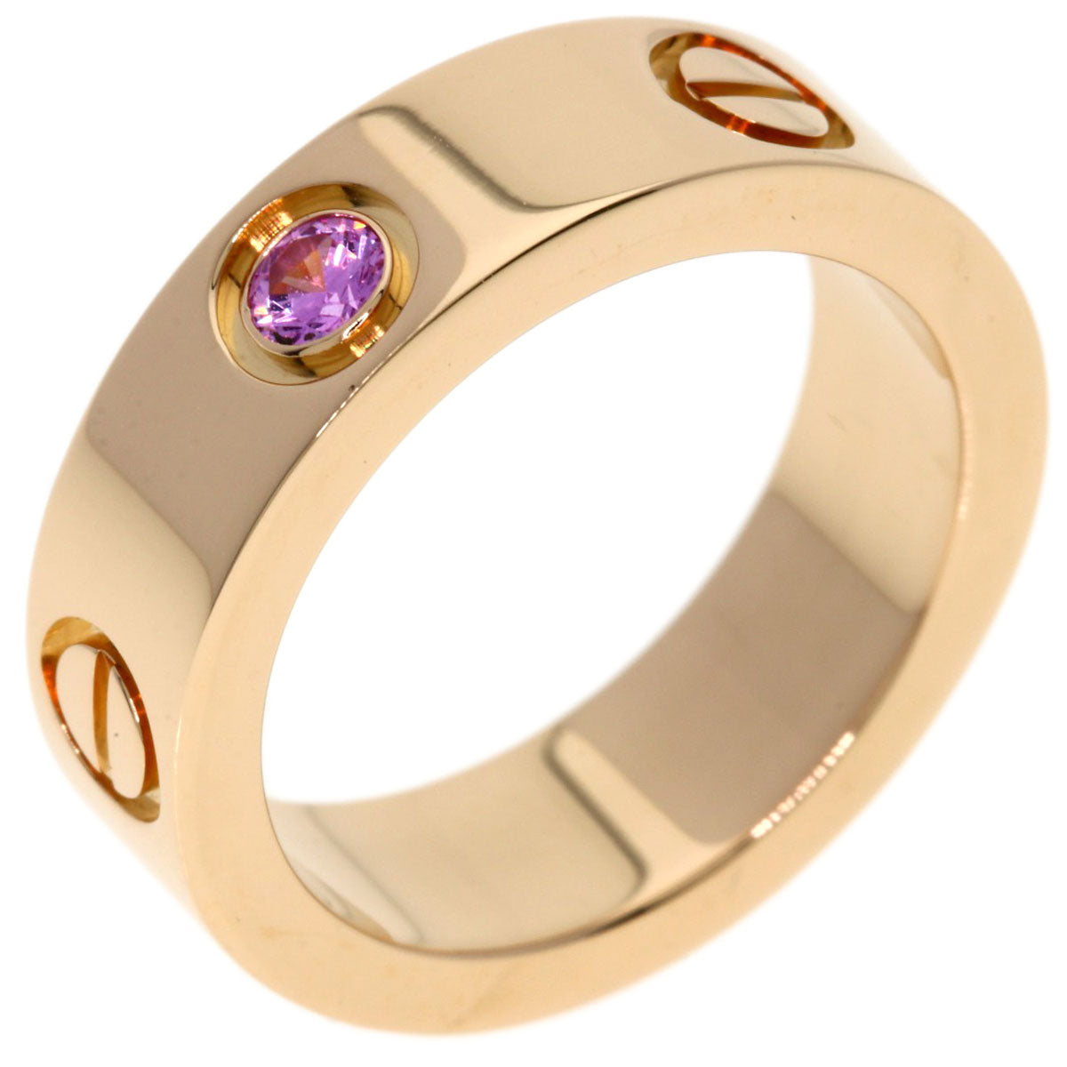 CARTIER love ring pink sapphire # 50 Ring K18 Pink Gold Ladies [Used]
