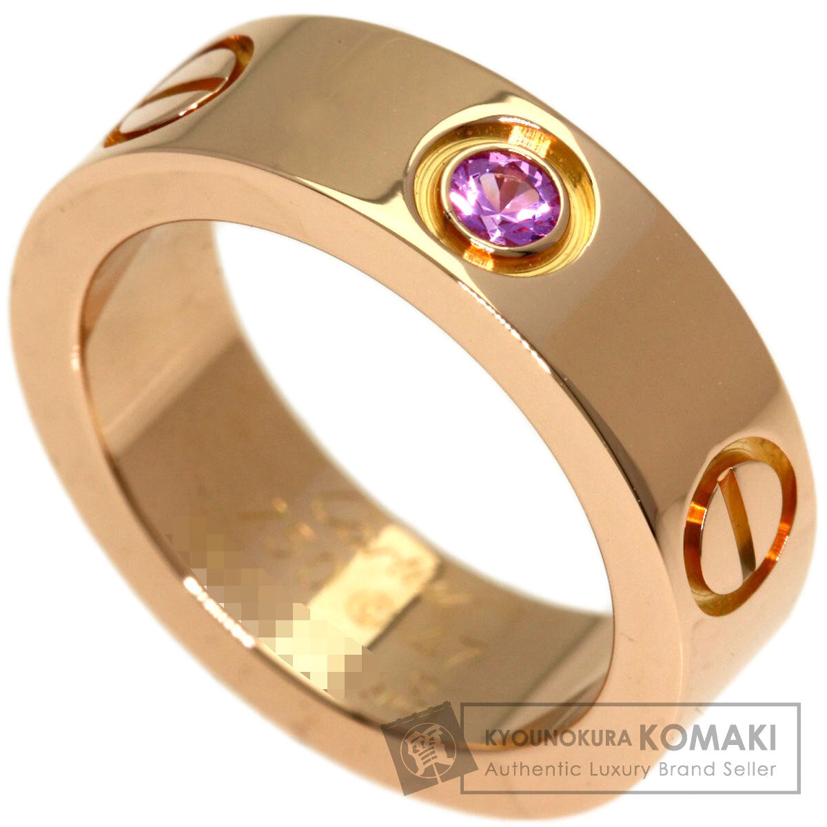 CARTIER Love Ring Pink Sapphire #47 Ring K18 Pink Gold Ladies [Used]