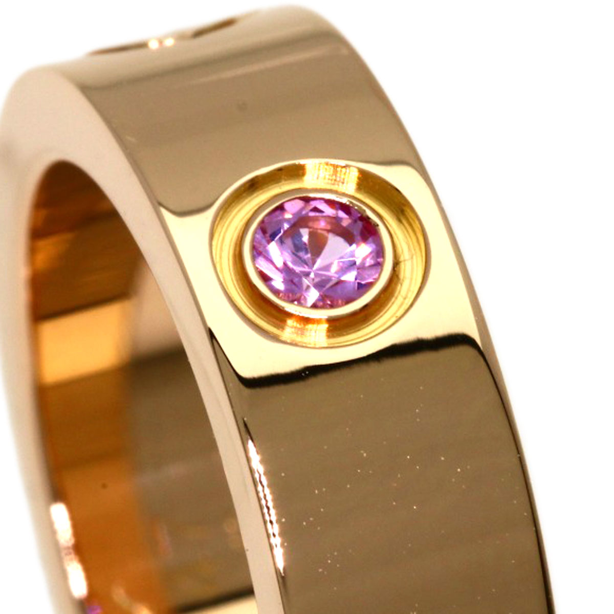 CARTIER Love Ring Pink Sapphire #47 Ring K18 Pink Gold Ladies [Used]