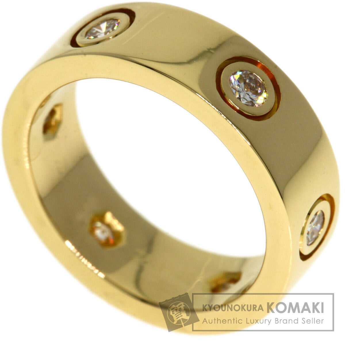 CARTIER love ring full Diamond # 47 Ring K18 Yellow Gold Ladies [Used]