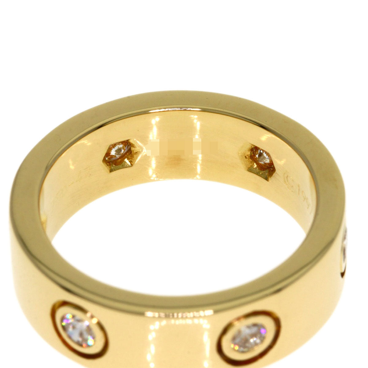 CARTIER love ring full Diamond # 47 Ring K18 Yellow Gold Ladies [Used]